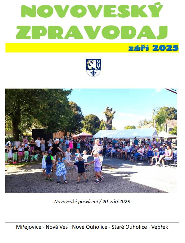 Nejnovější vydání zpravodaje najdete na webu, do schránek se tištěné vydání distribuuje ode dneška. https://www.nova-ves.cz/www/files/tiskoviny/2025%20zari.pdf