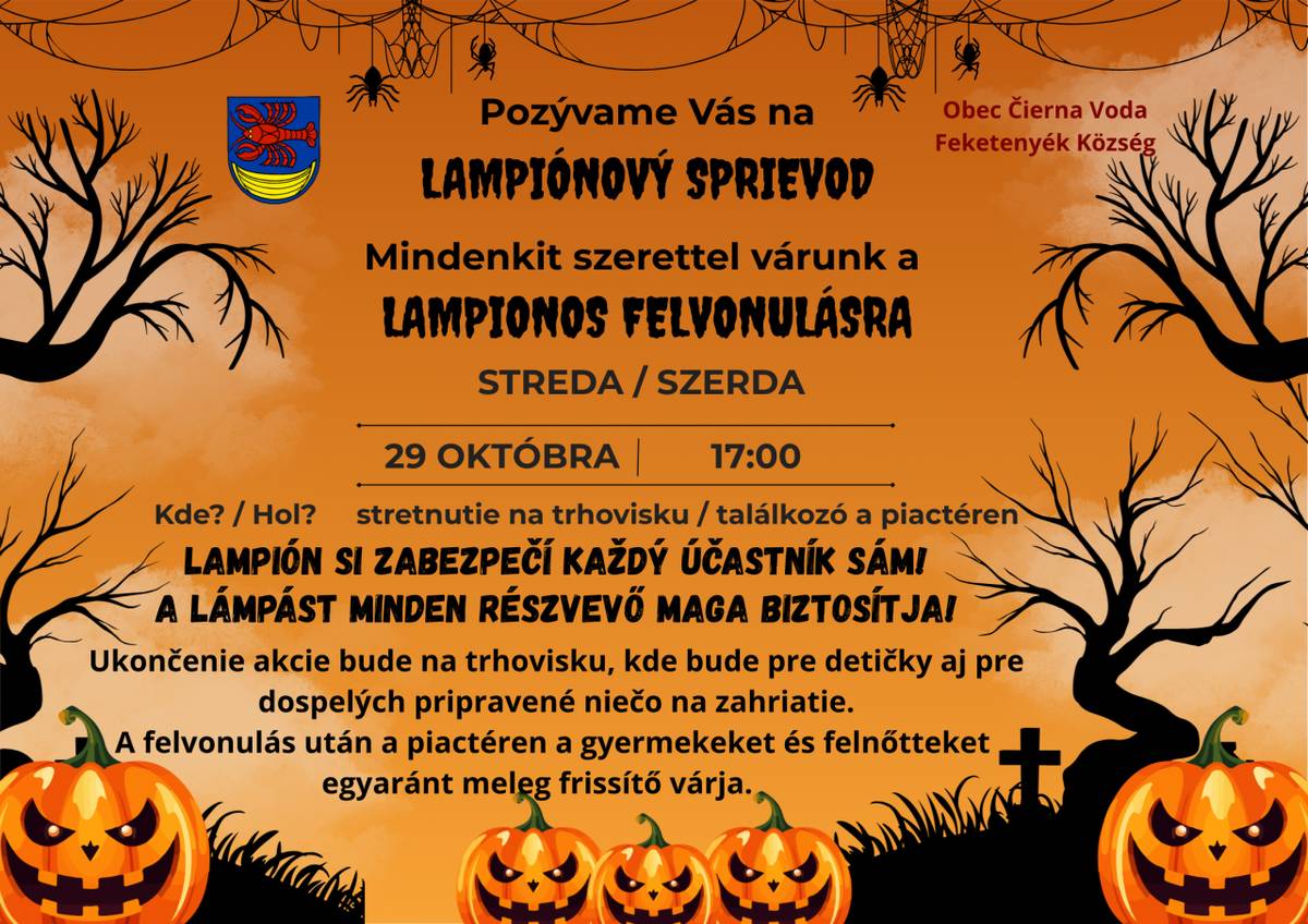 Pozývame Vás na lampiónový sprievod!  Mindenkit szeretettel várunk a lampionos felvonulásra!