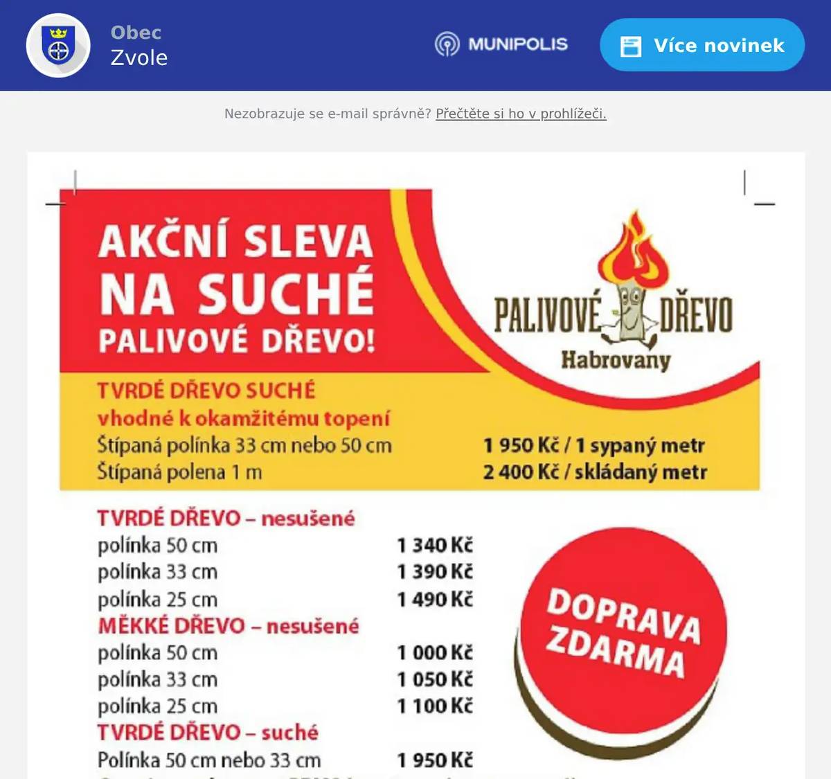 Společnost Dřevo Habrovany nabízí občanům dodání štípaného, tvrdého i měkkého palivového dřeva s dopravou zcela ZDARMA a rychlým dodáním až k Vám domů.      Objednávejte na telefonním čísle : 739 572 972  (8-15h), nebo na www.drevohabrovany.cz.