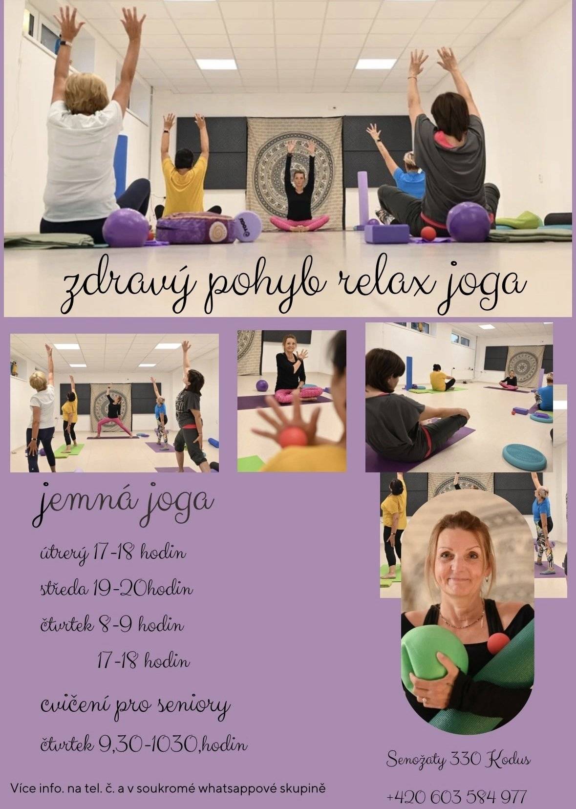 Lektorka ZTV, jógy Míša Razimová by vás ráda pozvala do Kodusu na pravidelné čtvrteční lekce pro seniory na židlích v 9.30-10.30 hod.Více info na 603584977