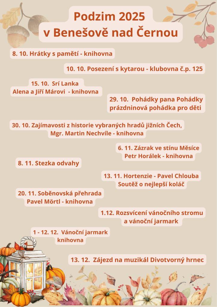 Podzim 2025 v Benešově nad Černou