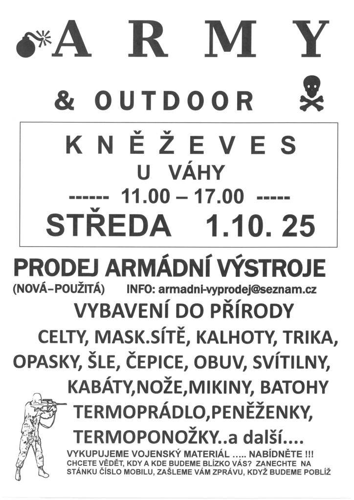 u kostela v Kněževsi, 11-17.00 hodi