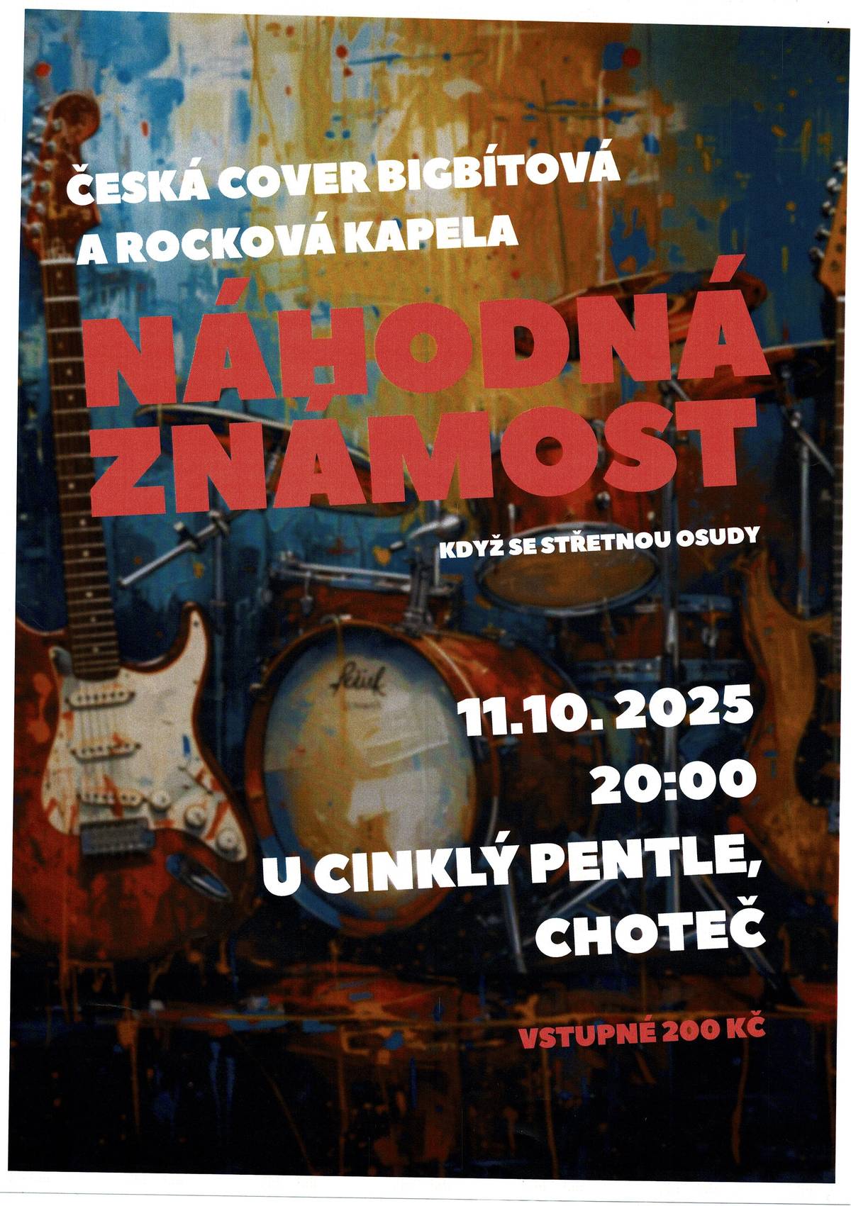 V sobotu 11.10.2025 se na vás těšíme na taneční zábavě kde k tanci a poslechu bude hrát česká cover bigbítová a rocková kapely Náhodná známost. Taneční zábava se koná v restauraci U cinklý pentle od 20:00. Vstupné 200 Kč. Těšíme se na vás