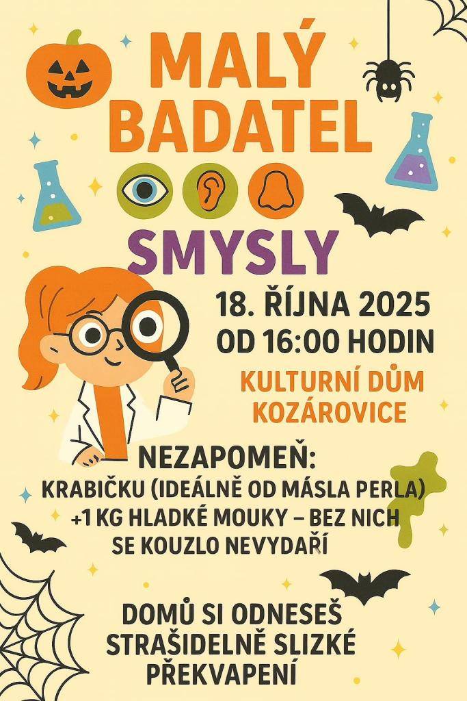 Zveme všechny děti i s rodiči na druhé chemické pokusy s naší chemičkou Alčou - 18.října od 16:00 hodin v KD Kozárovice