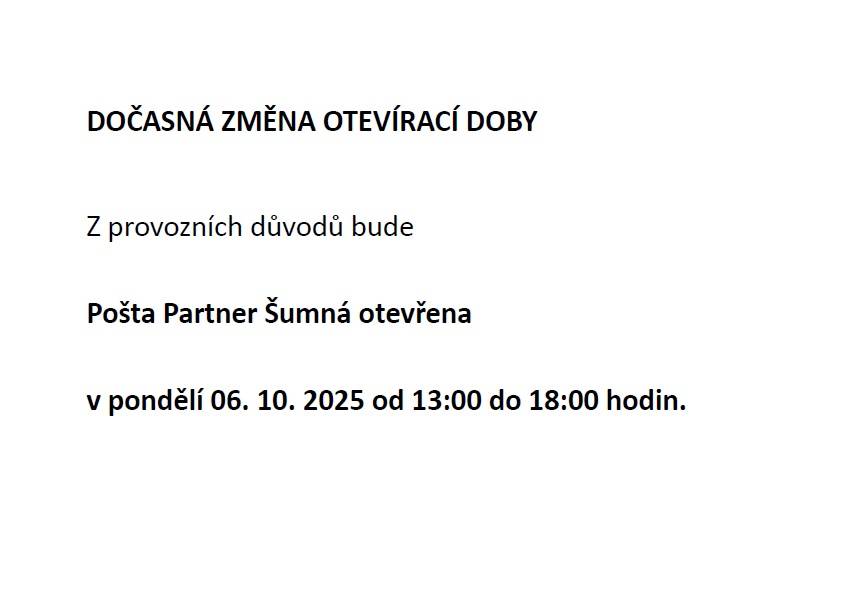 Pošta Partner Šumná