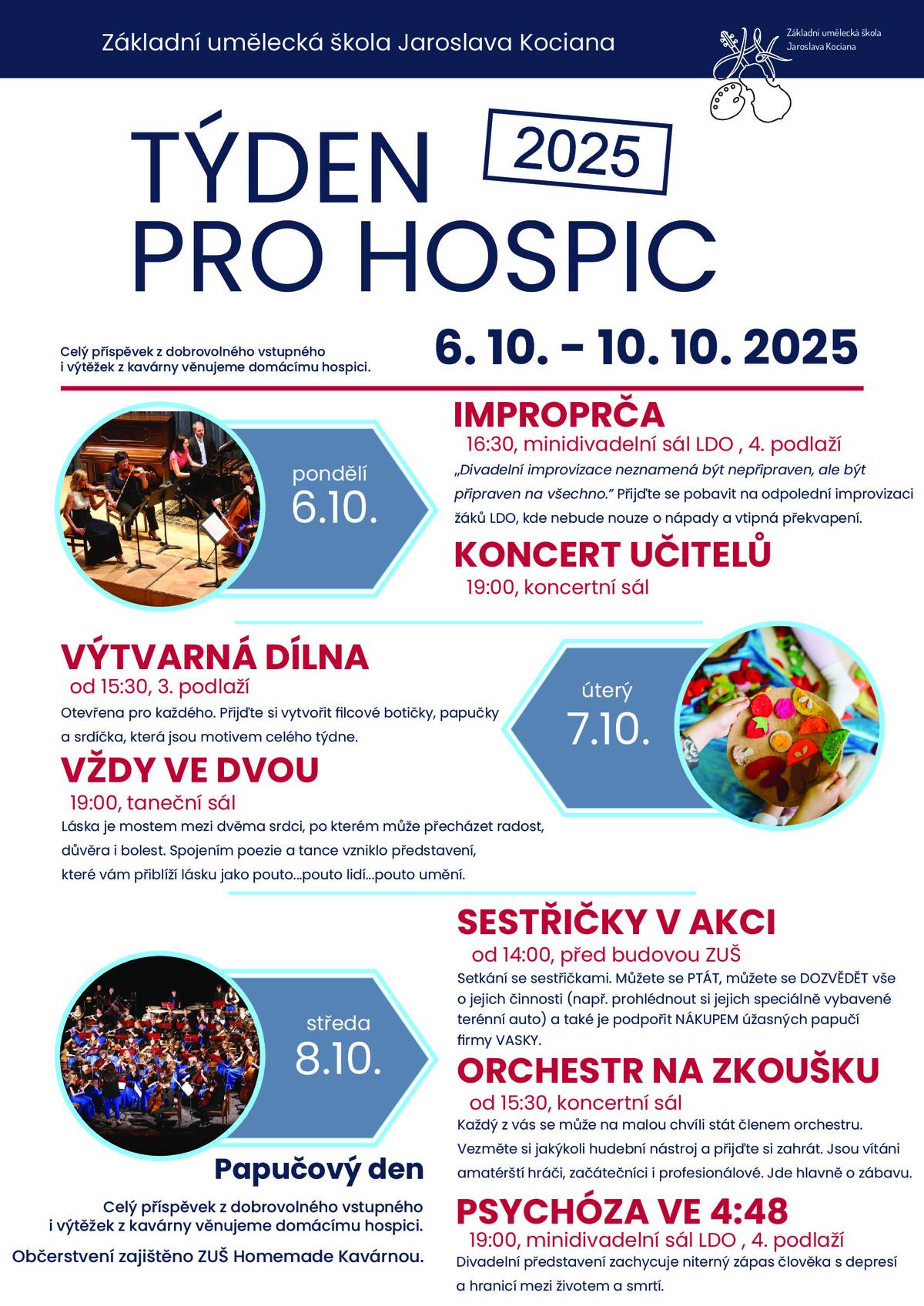 ZUŠ J. Kociana připravila v Ústí nad Orlicí sérií benefičních akcí ve prospěch Domácího hospice Alfa-Omega.