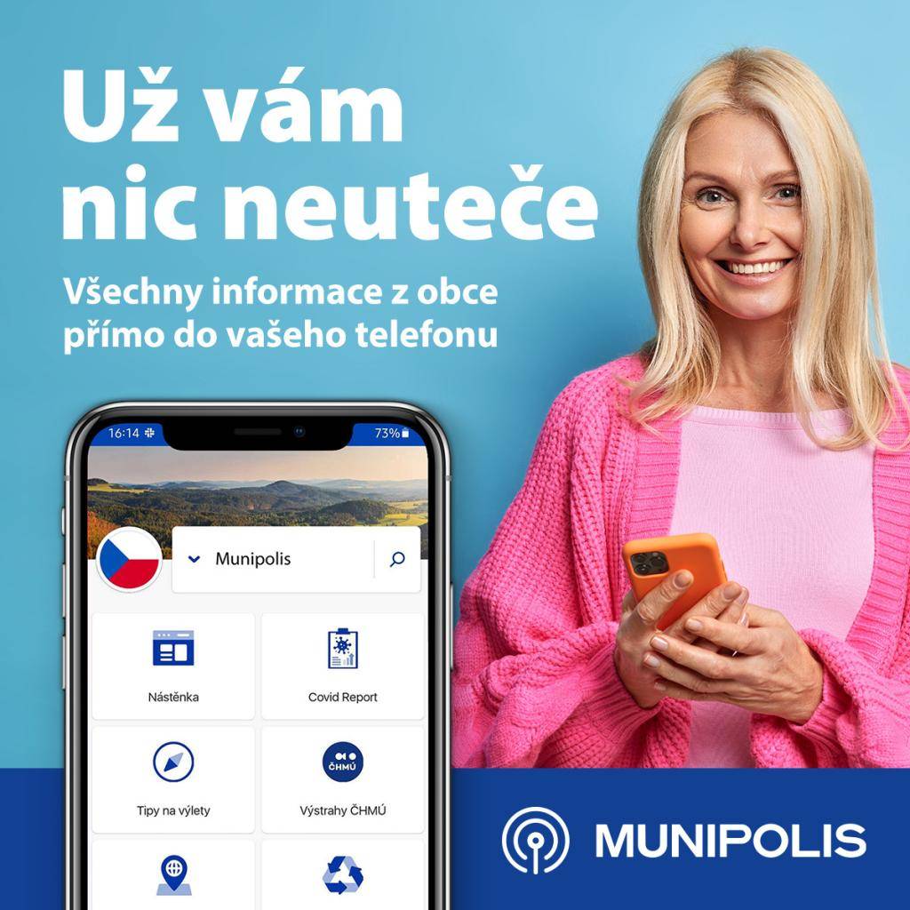Vážení občané, spustili jsme pro vás službu MUNIPOLIS, díky které vám důležité novinky a pozvánky přijdou přímo do telefonu prostřednictvím SMS, e-mailů nebo zpráv do aplikace. Služba je zdarma! ✅ Přihlaste se na  mydlovary.munipolis.cz/registrace.