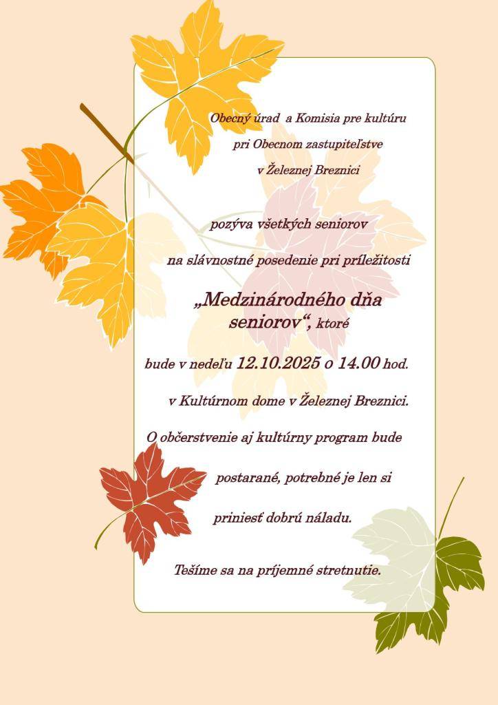 Posedenie pri príležitosti Medzinárodného dňa seniorov