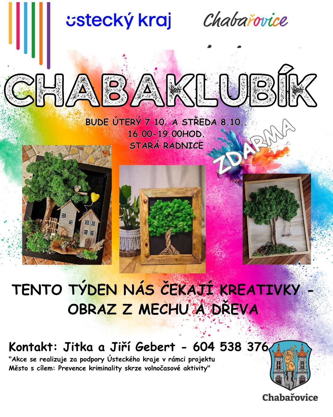 Město Chabařovice Vás srdečně zve na další termíny Chabaklubíku.