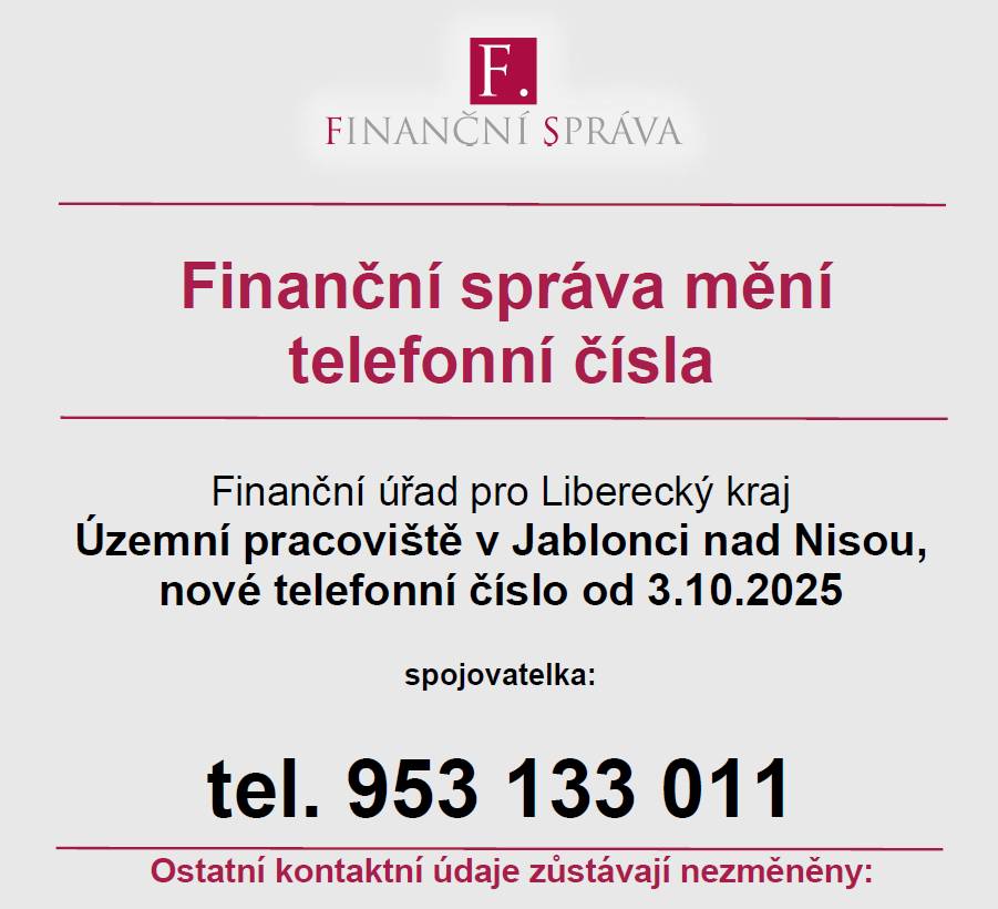 Finanční správa mění telefonní čísla