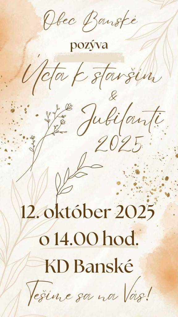 Srdečne vás pozývame na Deň úcty k starším, ktorý sa uskutoční v našej obci 12. októbra o 14:00 hod. Pripravili sme pre Vás program plný zábavy a ocenenia našich starších občanov.