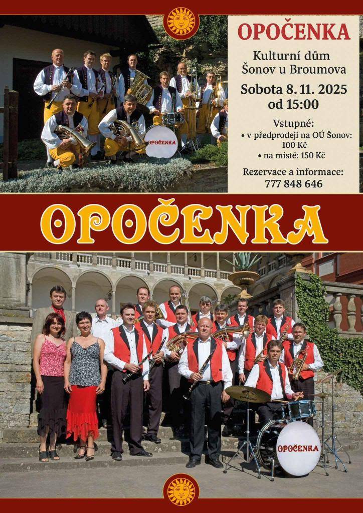 Sdílíme pozvánku obce Šonov.