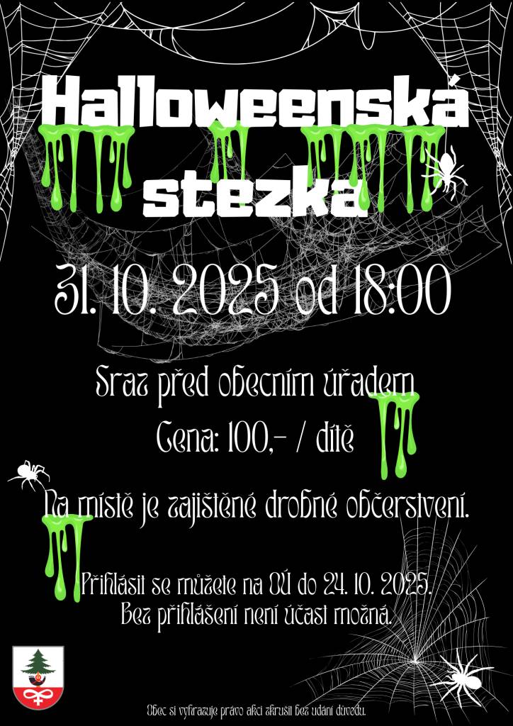 Halloweenská stezka - sraz v 18:00 h před OÚ