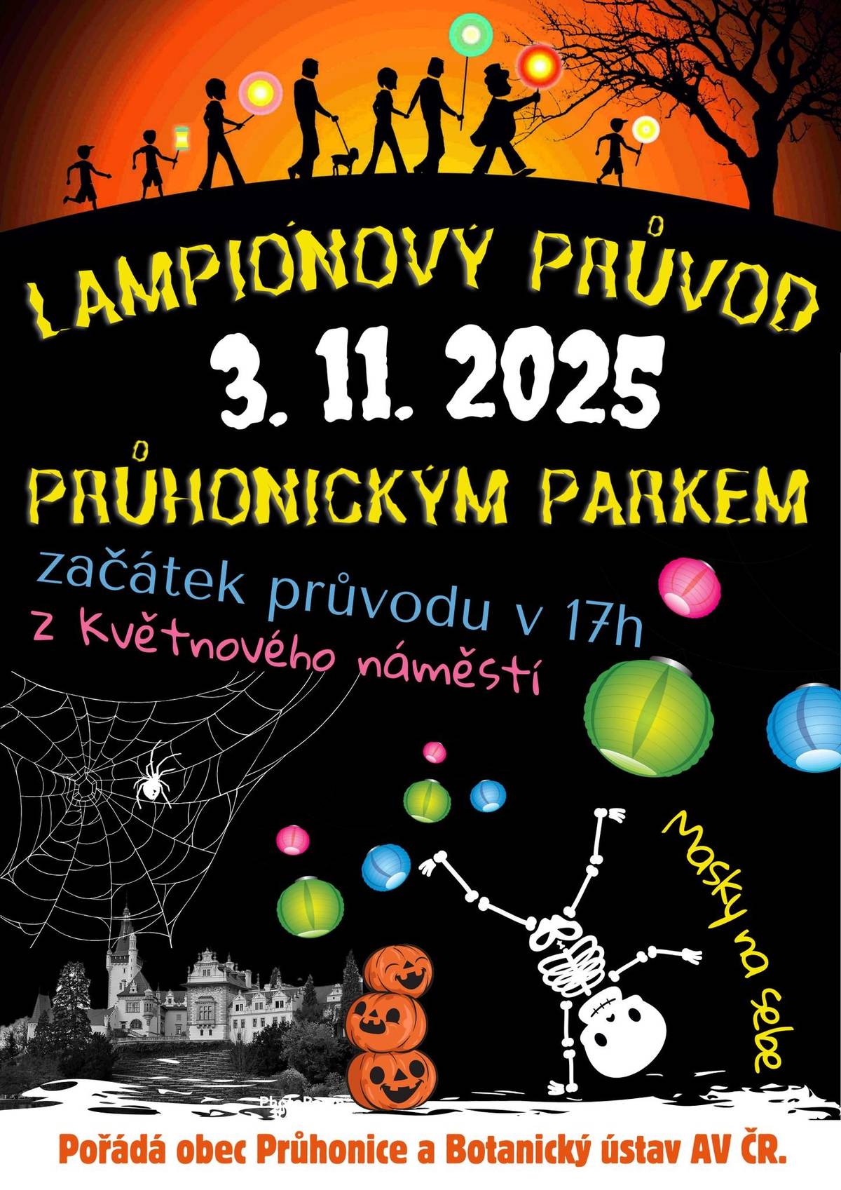 Lampionový průvod Průhonickým parkem