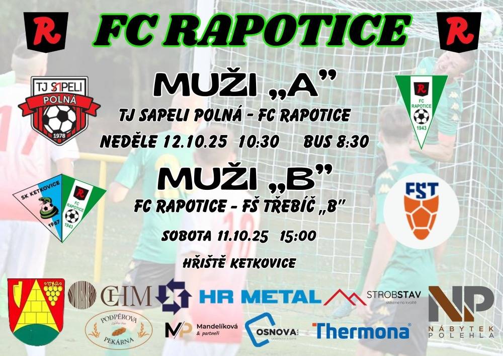 FC Rapotice z.s. - pozvánka na víkendové utkání