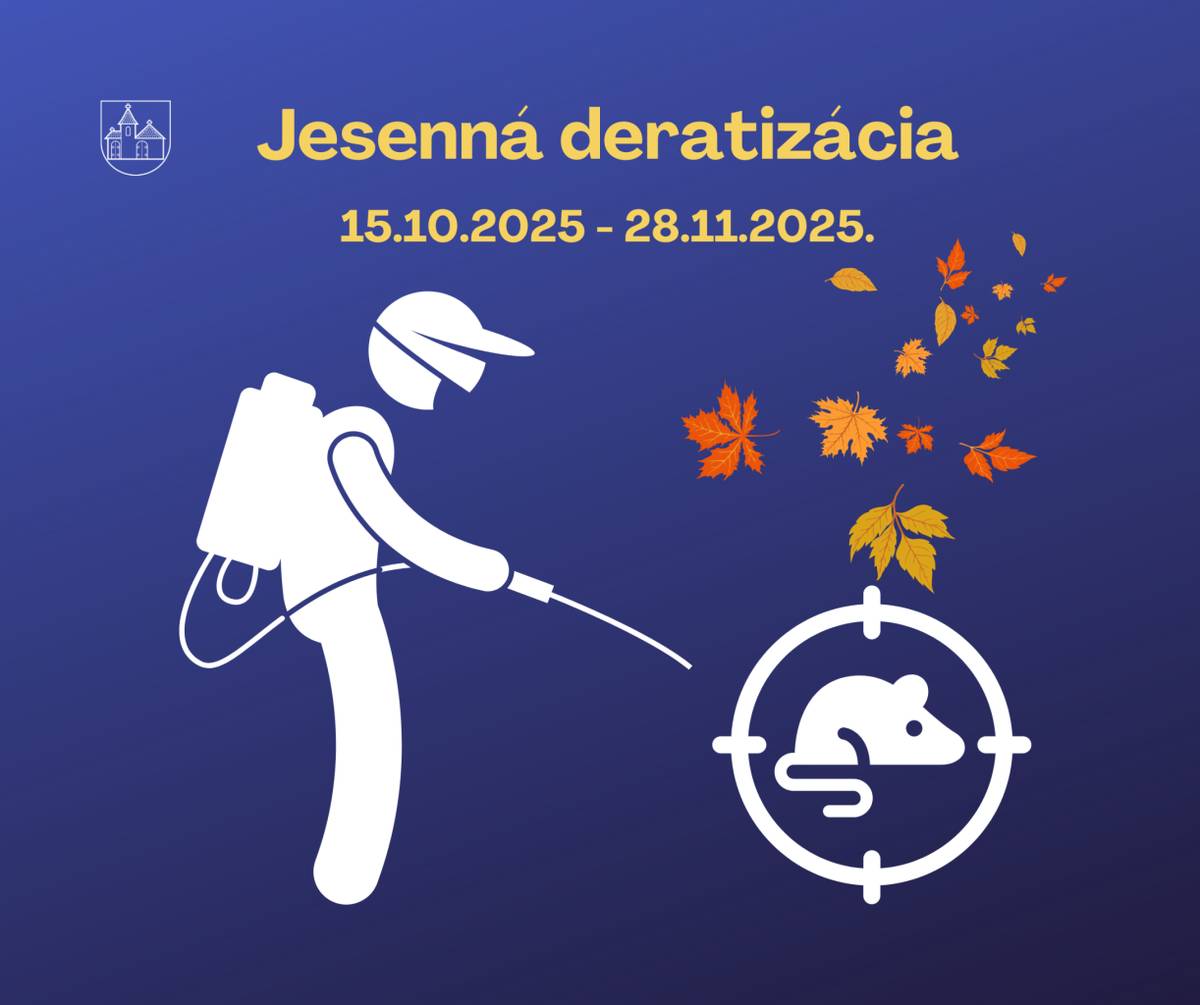 Regionálny úrad verejného zdravotníctva so sídlom v Trnave za účelom predchádzania vzniku a šíreniu prenosných ochorení,všetky povinné subjekty podľa § 52 a § 53 zákona č.355/2007 Z.z. týmto VYZÝVA na vykonanie jesennej preventívnej celoplošnej deratizácie na území okresov Trnava,Piešťany,Hlohovec.
