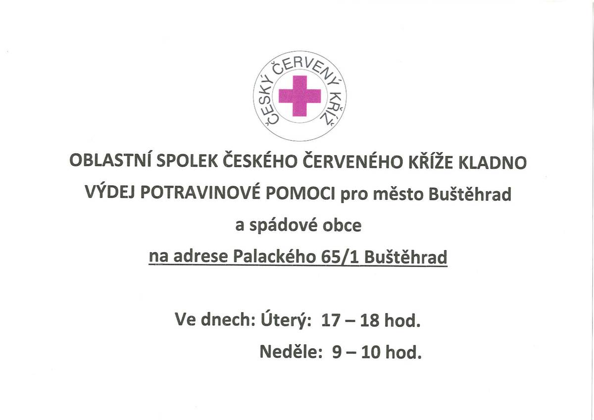 Červený kříž informuje o výdeji potravinové pomoci: