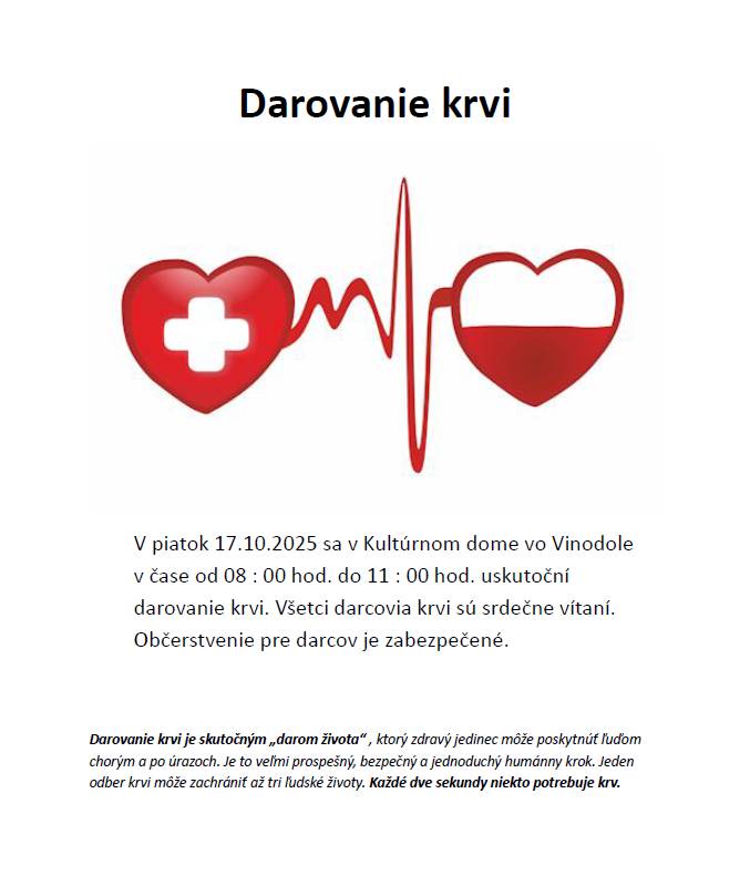 Odber krvi vo Vinodole