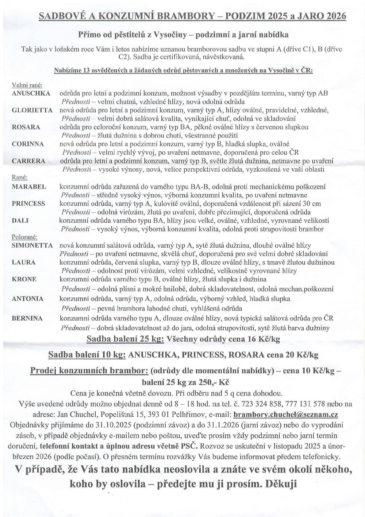 Více informací na přiloženém letáku.