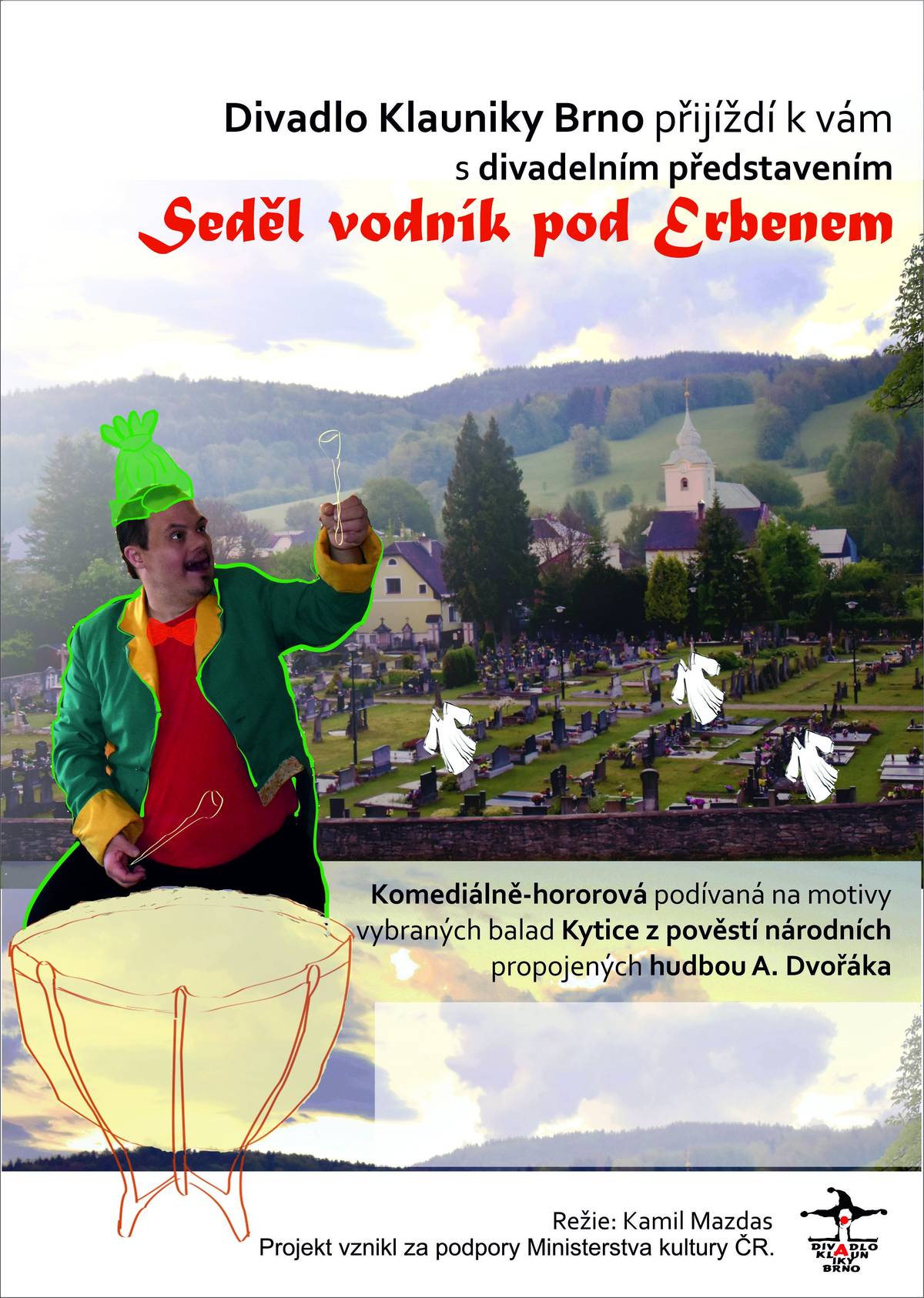 Pozvánka na divadelní představení v Hněvkovicích! Dne 13. 10. 2025 od 17 h se v sále obecní hospody  bude konat  divadelní představení "Seděl vodník pod Erbenem".  !!!! VSTUP ZDARMA !!!! Omezená kapacita míst. Rezervace na tel.: 734 858 727 Vhodné pro děti od II. stupně ZŠ.