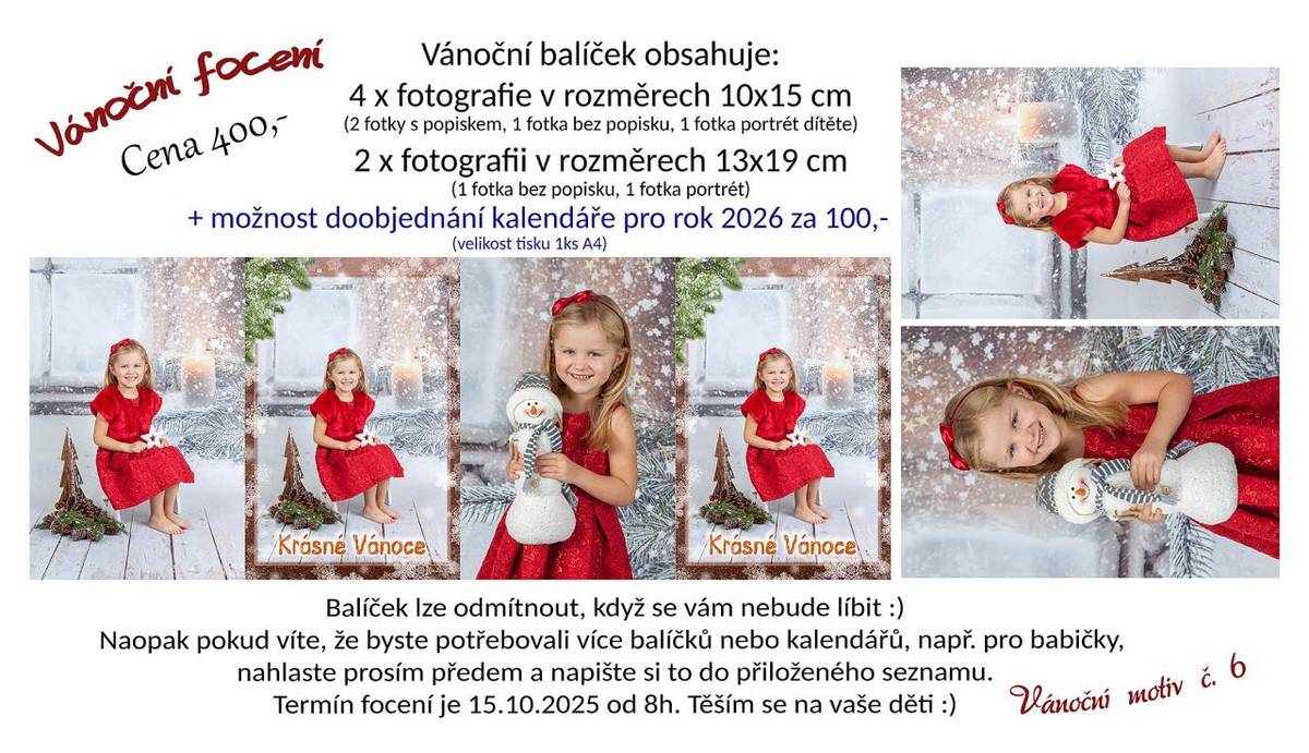 Vánoční fotografování dětí