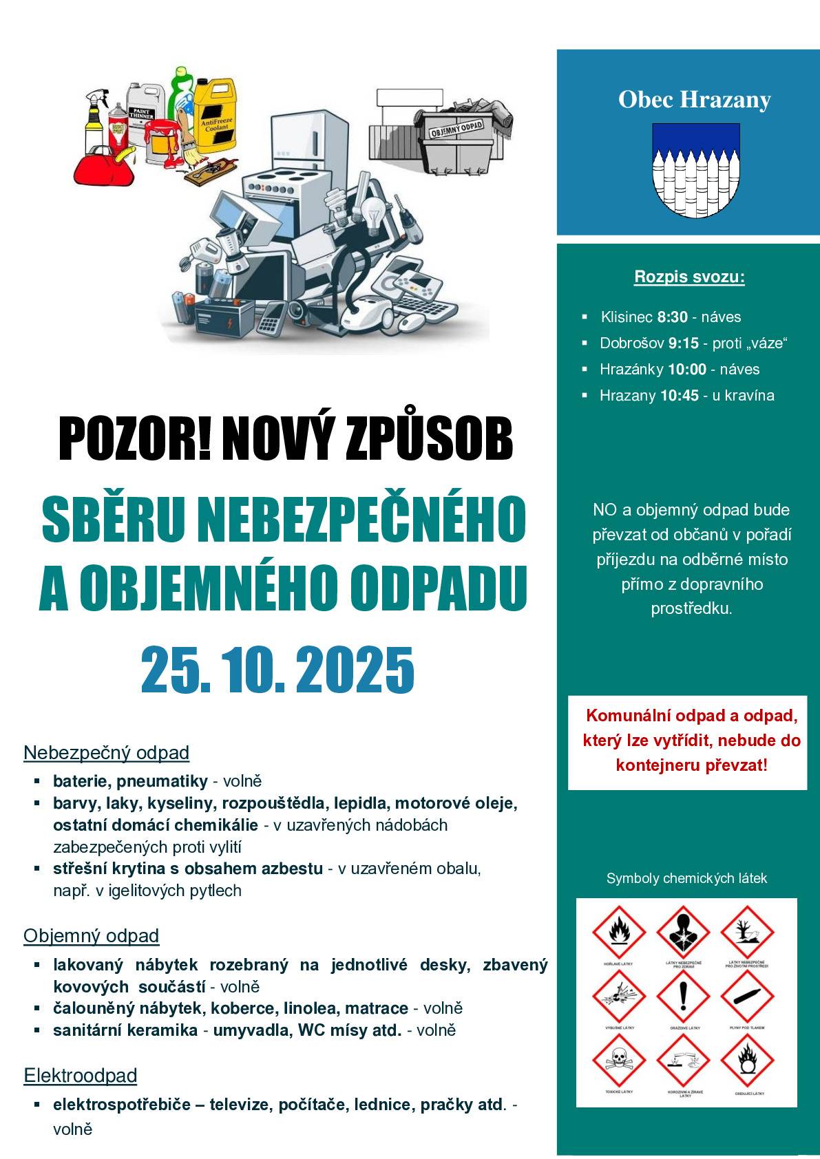 Věnujte, prosím, pozornost níže uvedeným informacím. Děkujeme.