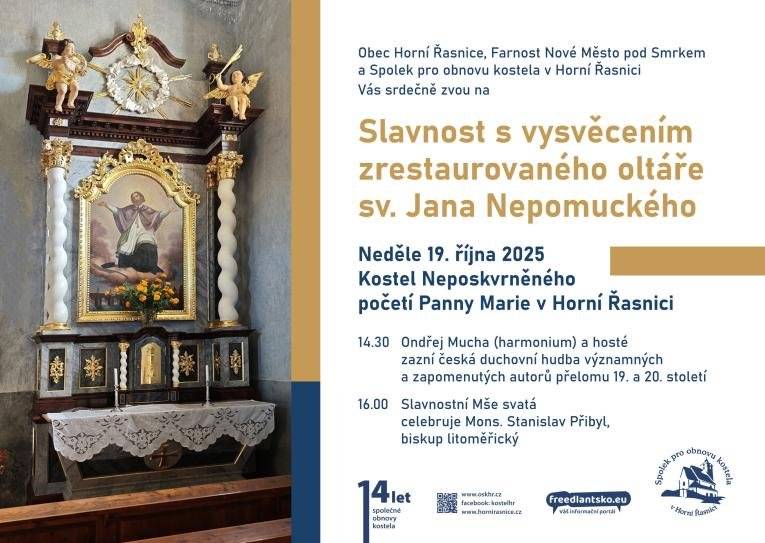 Slavností Mše svatá dne 19.10. 2025 od 16.00 hodi