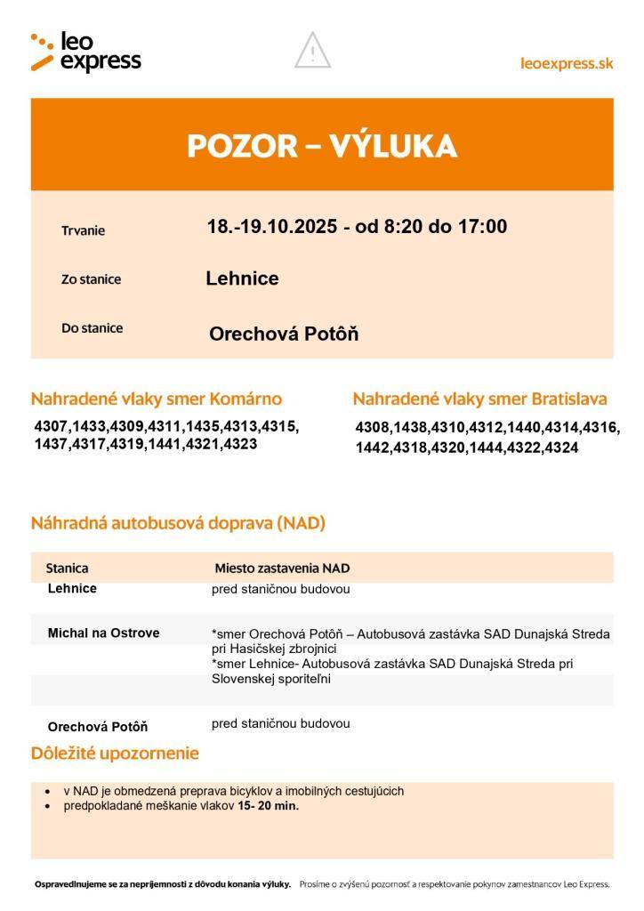 Výlukový oznam v prílohe