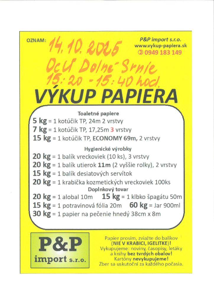 14.10.2025  15:20 - 15:40 hod   pri OcÚ Dolné Srnie