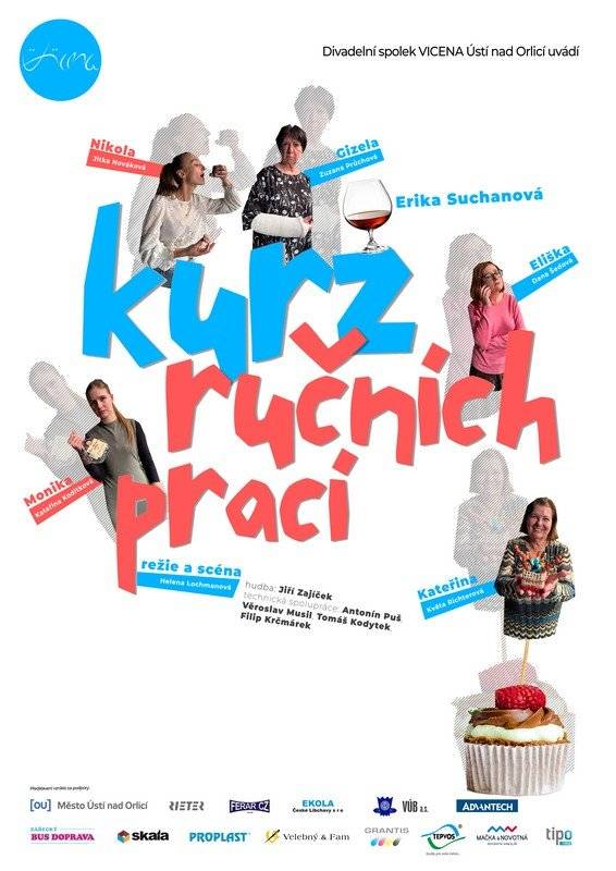 Zveme vás na divadelní představení souboru Vicena "Kurz ručních prací" - sokolovna, 7.11. od 18.00. Pět odlišných žen, pět různých osudů, pět naprosto rozdílních povah. Jedno však mají společné - dobře vědí, že život není peříčko, a každá se cítí svým způsobem osamělá, snad někdy i zbytečná. Když Kateřina uspořádá ve svém bytě kurz ručních prací, dá těchto pět žen dohromady. Ony se postupně ohlížejí za svým životem a postupně zjišťují, že vlastně stačí sebrat odvahu, zvednout sebevědomí a splnit si svůj sen...
