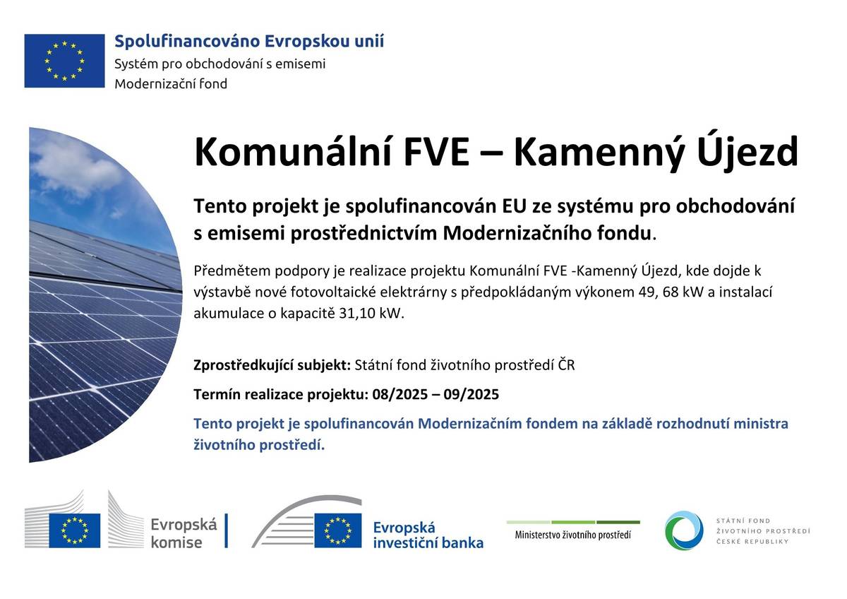 Vážíme si dotační podpory na vybudování nové fotovoltaické elektrárny na budově naší mateřské školy.