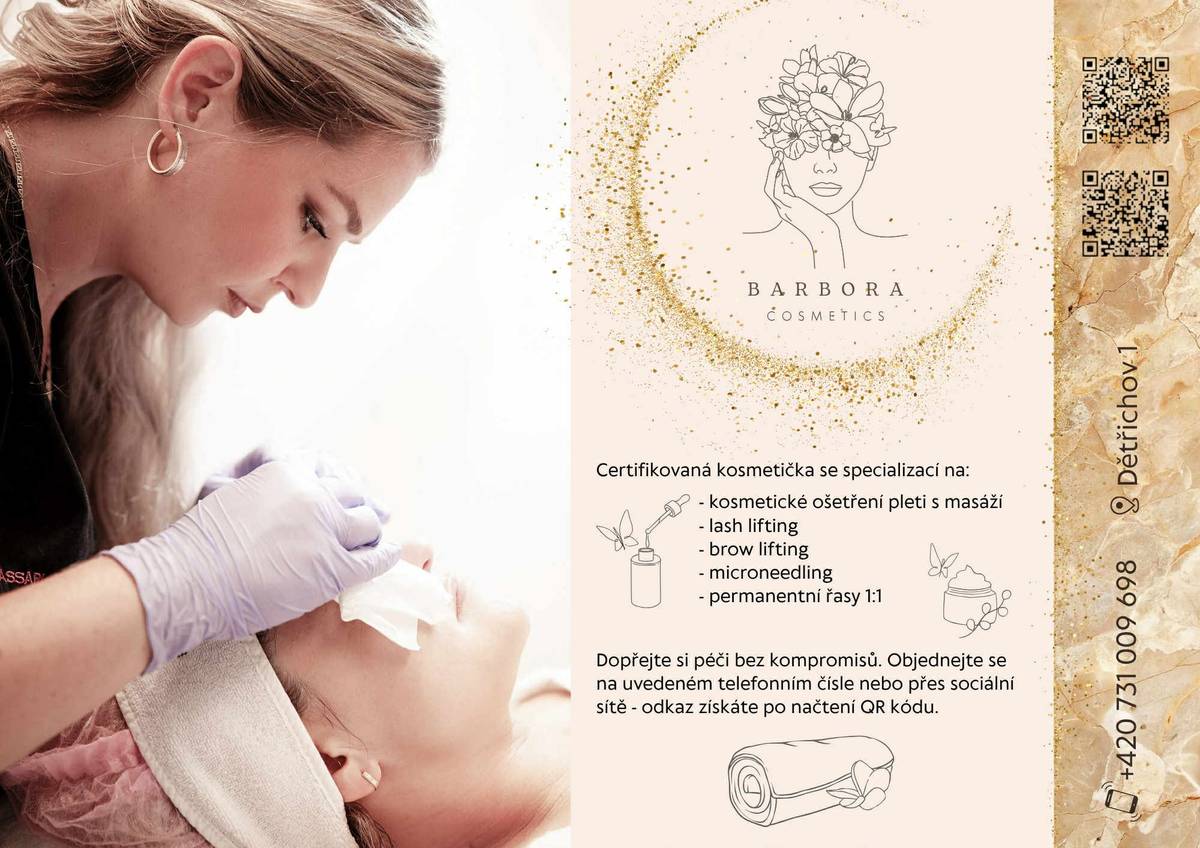 BARBORA Cosmetics- Certifikovaná kosmetička nově v Dětřichově čp. 1, tel: +420 731 009 698