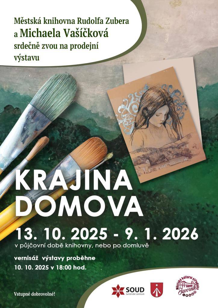 Městská knihovna Rudolfa Zubera a Michaela Vašíčková zvou všechny zájemce na prodejní výstavu, která se uskuteční od 13. října 2025 do 9. ledna 2026.