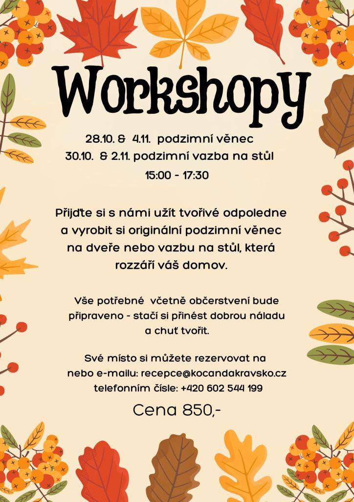 Rezervovat na emailu recepce@kocandakravsko.cz