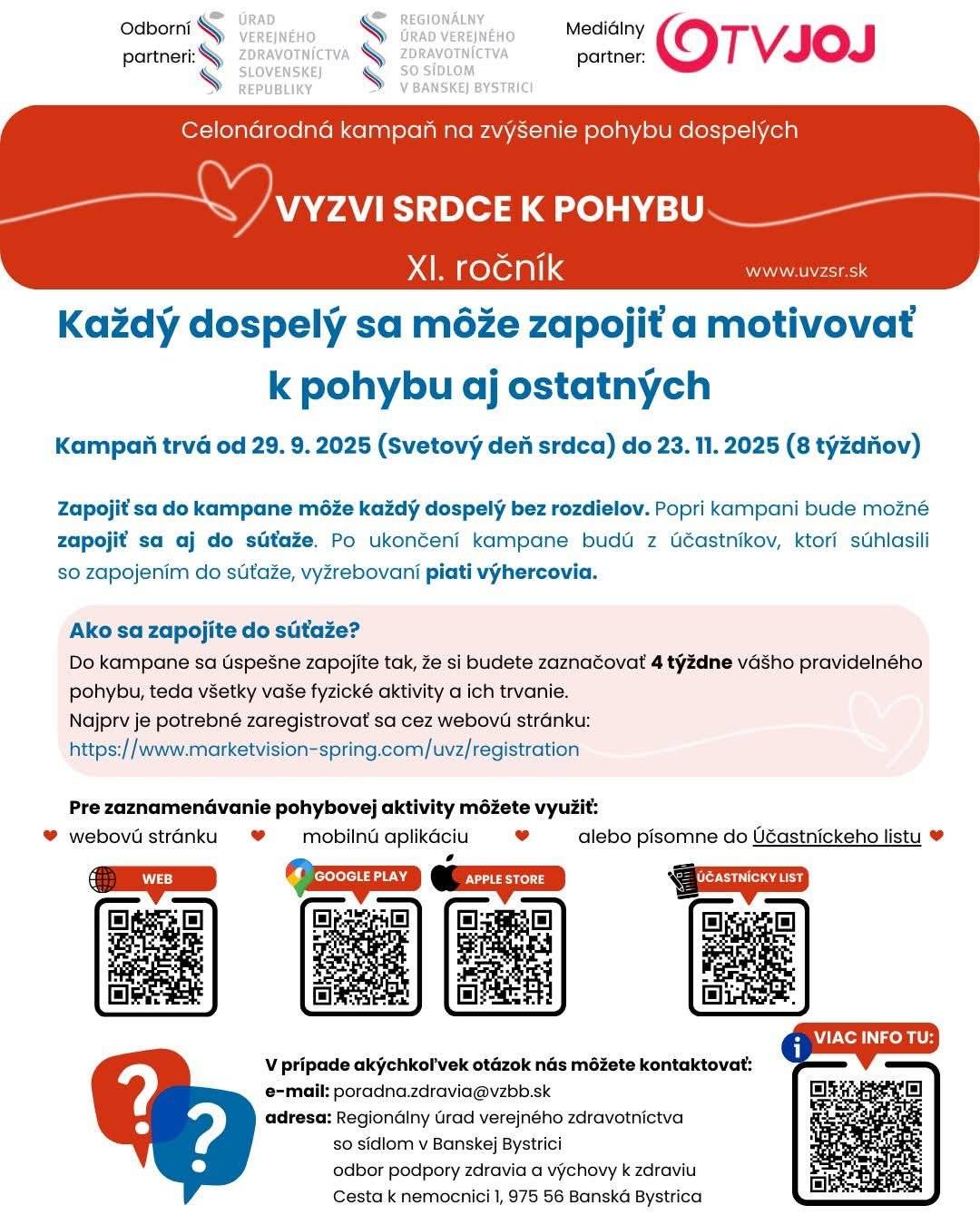 Kampaň Vyzvi srdce k pohybu - Regionálny úrad verejného zdravotníctva Vranov nad Topľou.