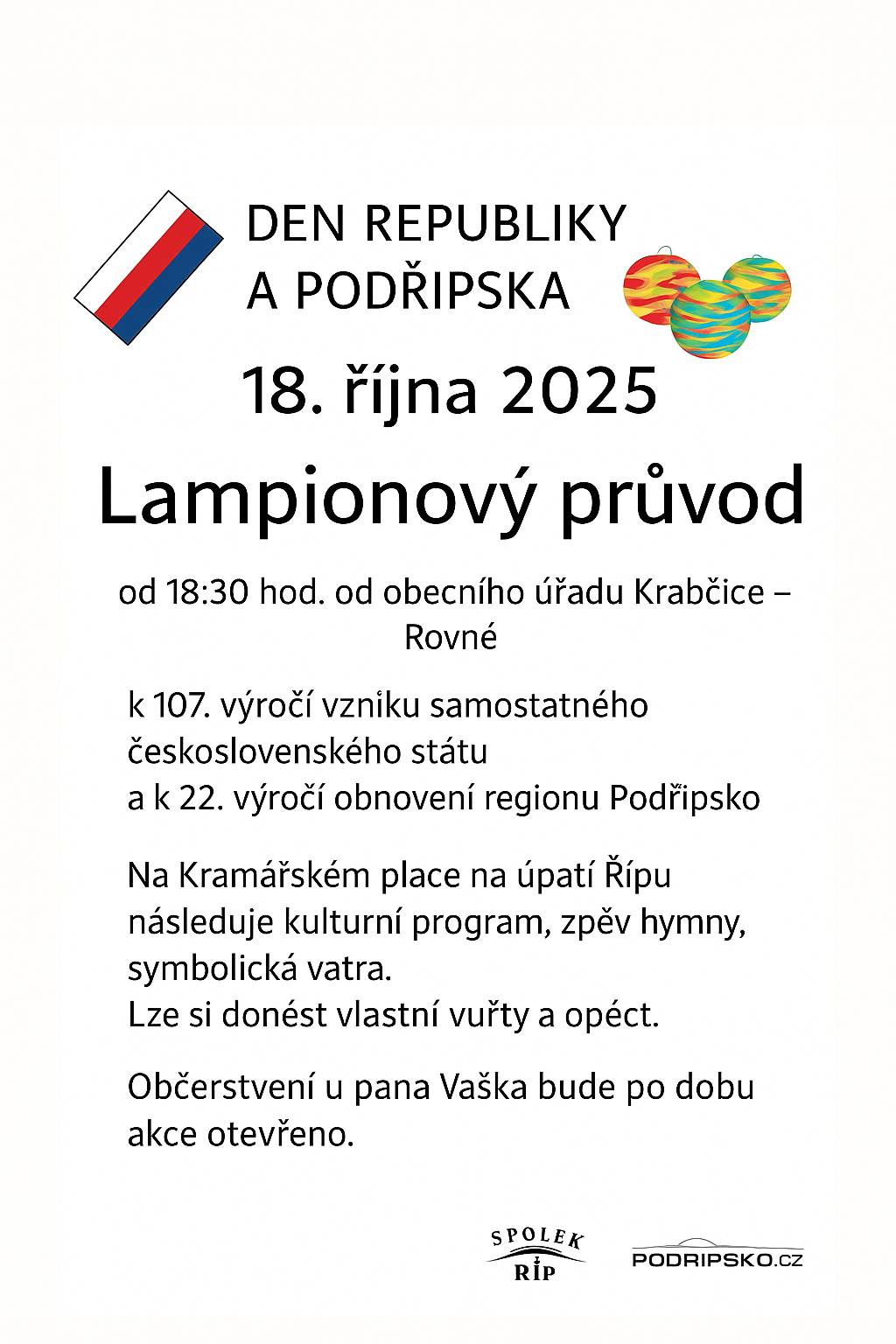 Spolek Říp Vás zve na lampionový průvod