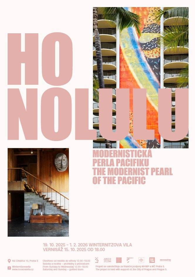 Ve Winternitzově vile budou zahájeny dvě podzimní výstavy – dvojitá vernisáž se uskuteční ve středu 15. října od 18.00 hod. Kurátor Adam Štěch vás tentokrát zavede až na Havaj. Výstava Honolulu: Modernistická perla Pacifiku představí dosud málo známou modernistickou architekturu, která vznikla jedinečným propojením západních, asijských i místních stavebních tradic.  Současně bude na zahradě vily probíhat výstava Kurt kolem Wily, kdy sochař Kurt Gebauer promění venkovní svými ikonickými díly. Naváže přitom pomyslný dialog se svou slavnou zahradou na Ořechovce. Obě výstavy osobně uvedou A. Štěch, K. Gebauer a kurátorka K. Jirátová. Součástí večera bude také komentovaná prohlídka interiérové výstavy. Expozice si poté budete moci prohlédnout od 19. října až do 28. ledna, respektive 1. února příštího roku.