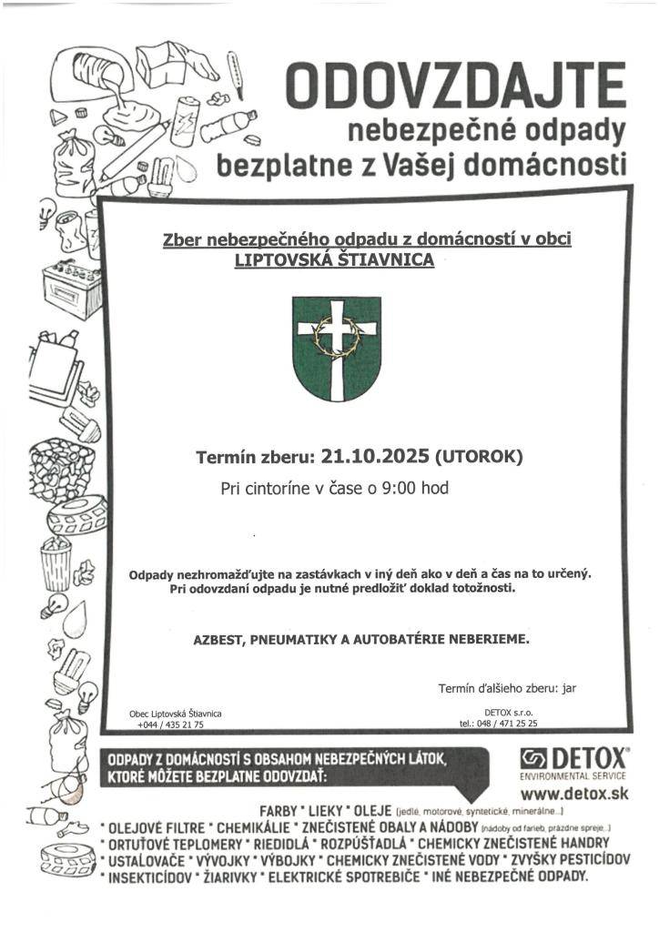 utorok 21.10.2025 o 9:00 hod. na parkovisku pri miestnom cintoríne