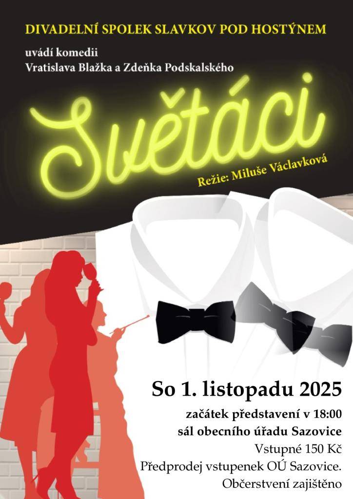 Datum konání: 1. 11. 2025  Místo: sál obecního úřadu Sazovice