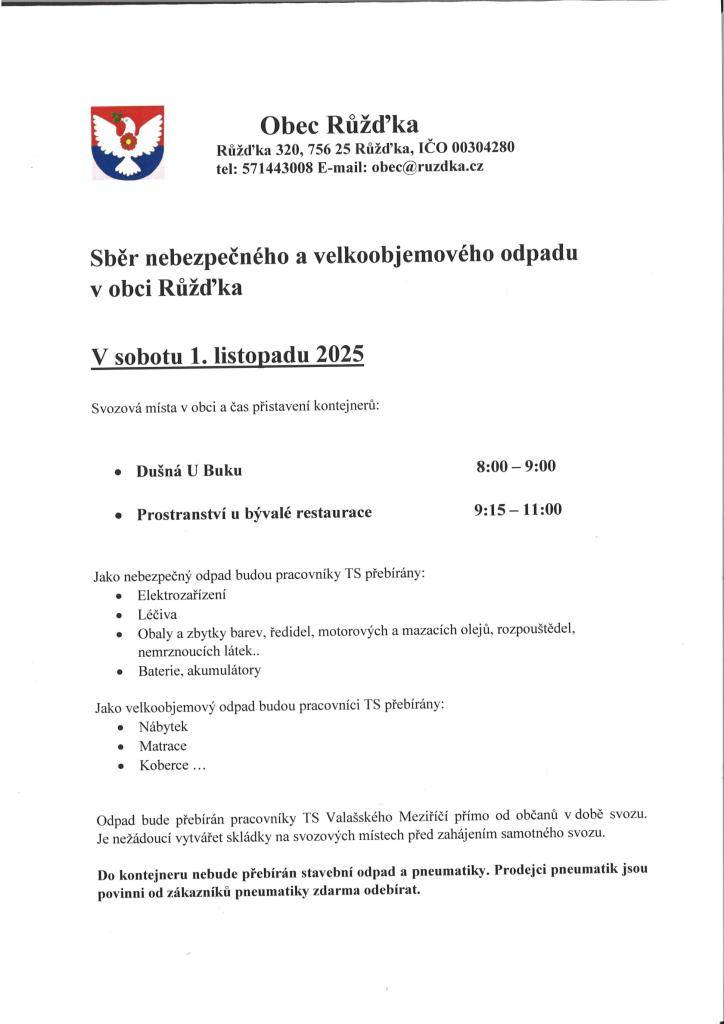 V sobotu 1. listopadu 2025