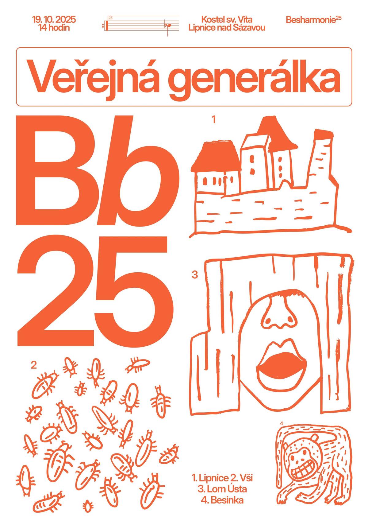 Smíšený pěvecký sbor Besharmonie každoročně pořádá svá soustředění na Lipnici. Letos oslaví 25 let od založení a čtvrt století pod jedinečným vedením Liborem Sládkem. Veřejná generálka na oslavný koncert se uskuteční na Lipnici v kostele  sv. Víta v neděli 19.10.2025 od 14.00 hodin. Přijďte si pro zážitek! (Koncert proběhne 21.10.2025 od 19:00 v sále Bohuslava Martinů v Lichtenštejnském paláci na Malé Straně v Praze)