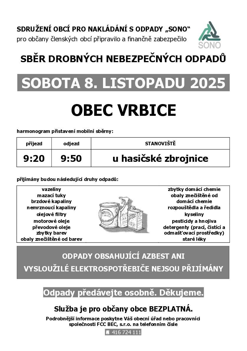 Svoz drobného nebezpečného odpadu