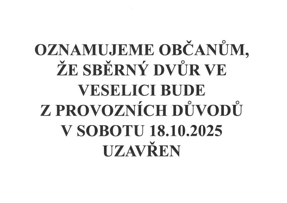 Uzavření SD ve Veselici 18.10.2025