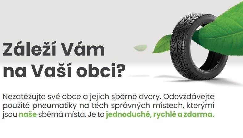 V souladu s § 99 zákona č. 541/2020 Sb., o  výrobcích s ukončenou životností, oznamujeme, že naše firma je vedena v seznamu odběrných míst použitých pneumatik. Občané mohou odevzdat použité pneumatiky bezplatně, bez ohledu na značku nebo místo nákupu, a to na níže uvedeném místě.  Místo zpětného odběru  Provozovna: Josef Kajgr Branišovice 48 tel.723106262 Provozní doba: Po–Pá 8:00-11:00  a 12:00-16:00 hod. nebo po telefonické domluvě. Použité pneumatiky z vozidel, jako jsou osobní automobily, motocykly, lehké užitkové vozy, Agro pneu, lze zde odevzdat bez disků. Pneumatiky však nesmí být znečištěny, jinak mohou být odmítnuty. Pneumatiky jsou následně předány oprávněné osobě k ekologickému zpracování. Více informací o systému zpětného odběru naleznete také na webových stránkách www.eltma.cz. Věříme, že toto opatření přispěje ke zlepšení nakládání s odpady v našem regionu a usnadní občanům správné předání použitých pneumatik k ekologické likvidaci. Děkujeme Vám za spolupráci.