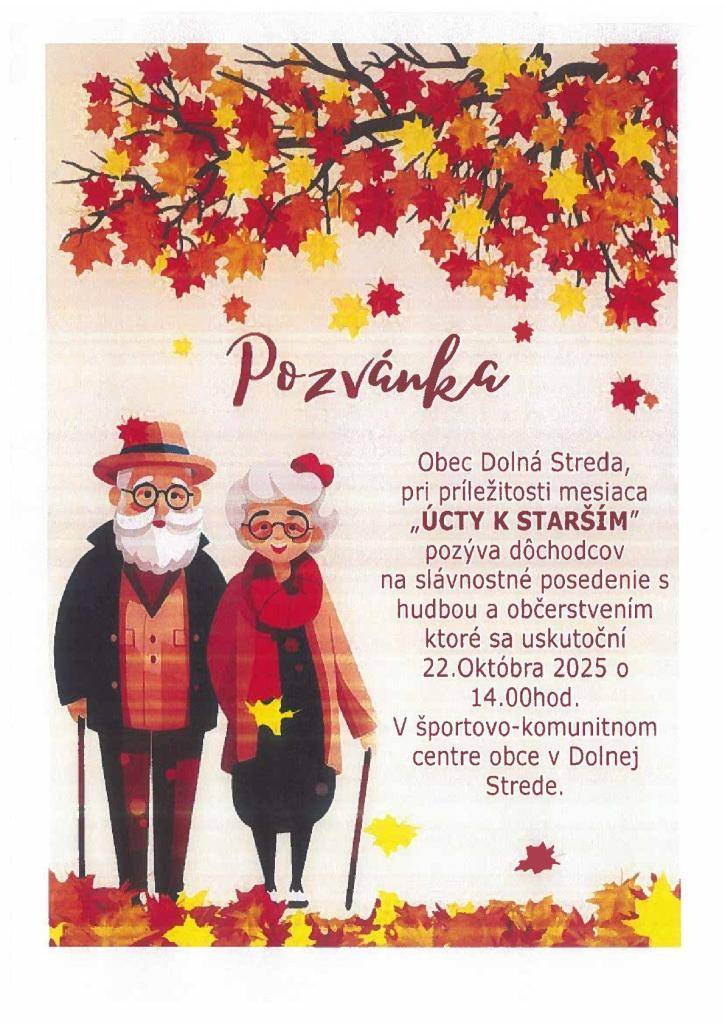 Pozvánka- ÚCTA K STARŠÍM ROK 2025