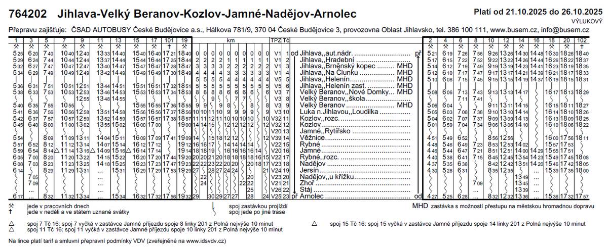 Vážení občané,  rádi bychom vás informovali o změně jízdního řádu viz. příloha.