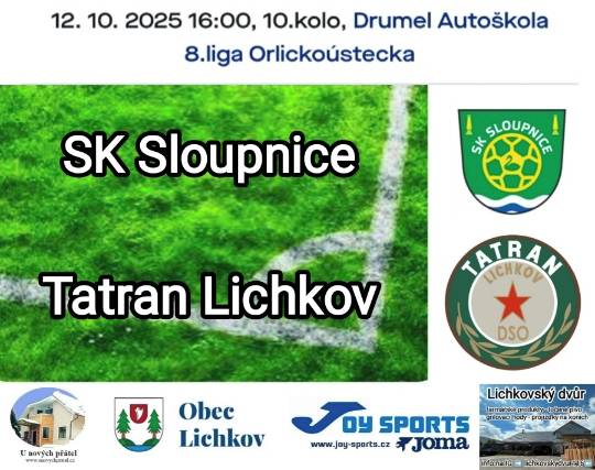 K dalšímu mistrovskému utkání zajíždí Tatran v neděli do Sloupnice. Čeká nás soupeř, který je s deseti body momentálně na sedmém místě tabulky okresního přeboru. Tatran už potřebuje nutně výsledkově zabrat a z venku přivézt body. Výsledky utkání v loňské sezóně 24/25: SLO - TAT 0:1 br. Matoulek Jan  TAT - SLO 5:1 br. Filip Michal 3x, Kuklík Jakub, Šplíchal Ja