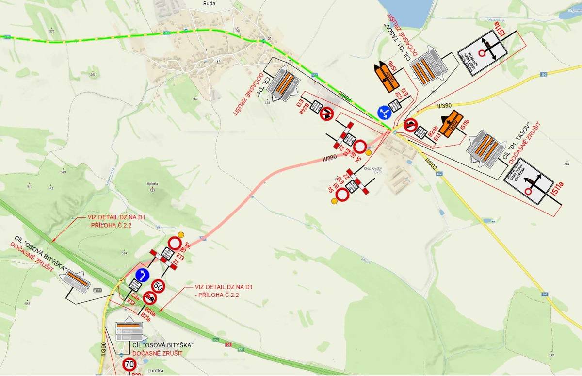Uzavírka silnice v akci „II/390 LHOTKA – KŘEPTOVSKÝ DVŮR“ z důvodu opravy vozovky se posouvá až na pondělí 20. 10. 2025 od 9:00 a potrvá do 23. 11. 2025.