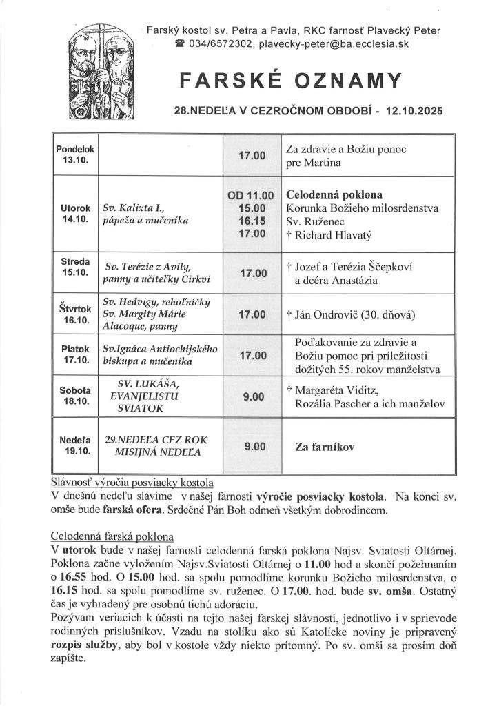 od 13.10. do 19.10.2025