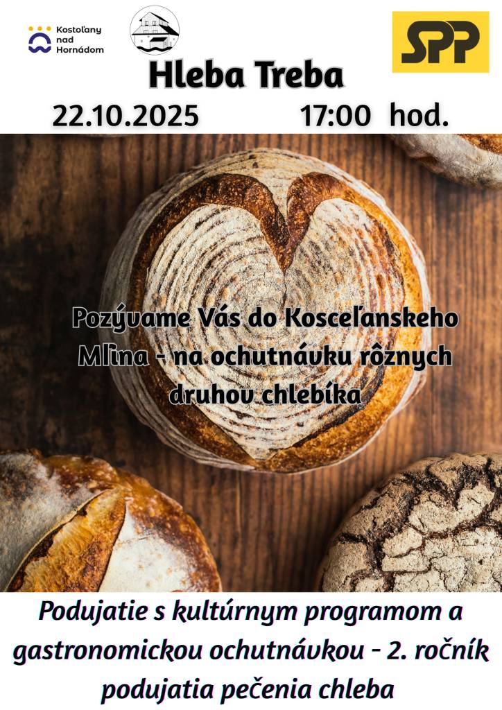 Pozývame Vás na podujatie v rámci projektu "Dotyk generácií" do kostolianskeho mlyna 22.10.2025 o 17.00 hod.